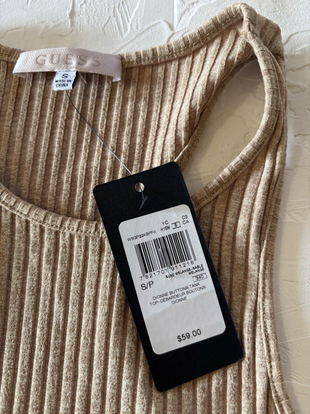 GUESS Dionne Buttons Ribbed Tank Top - Picture 4 of 10